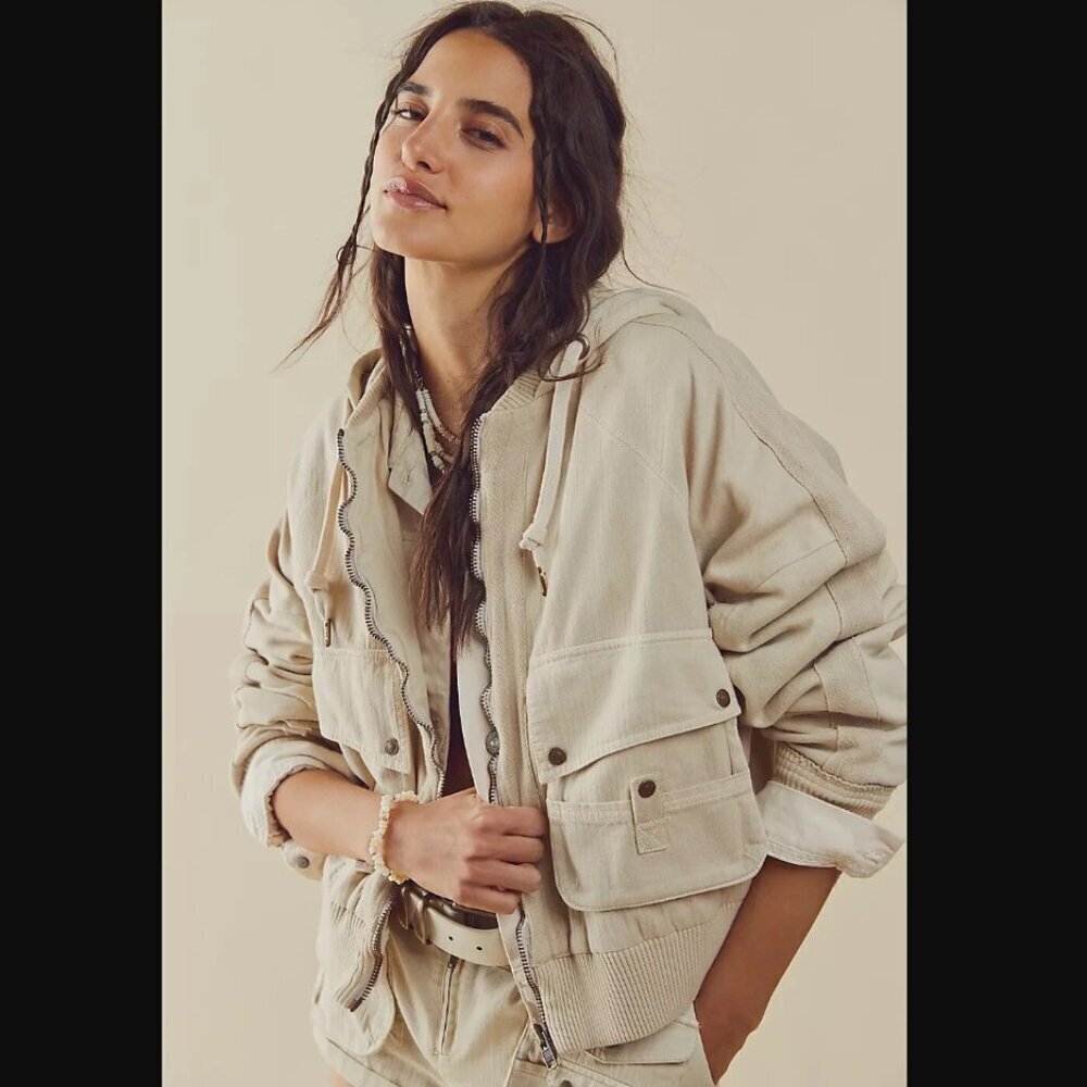 Free People Slouchy Hooded Bomber Jacket - Picture 4 of 9